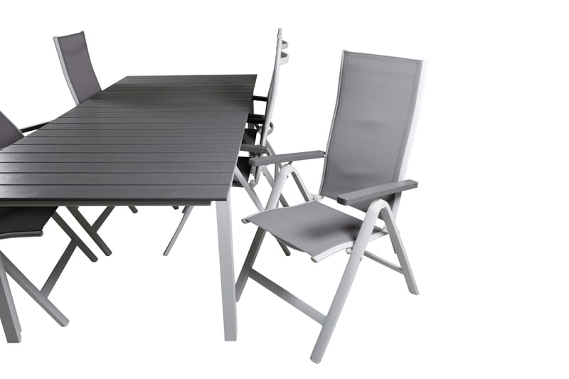 Levels Förlängningsbar Matgrupp Utomhus 229cm + 6 Albany Stolar - Brun/Vit - Utemöbler - Utegrupp - Matgrupp utomhus