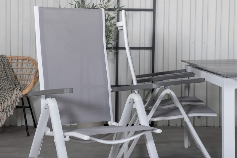 Levels Förlängningsbar Matgrupp Utomhus 229cm + 6 Albany Stolar - Brun/Vit - Utemöbler - Utegrupp - Matgrupp utomhus