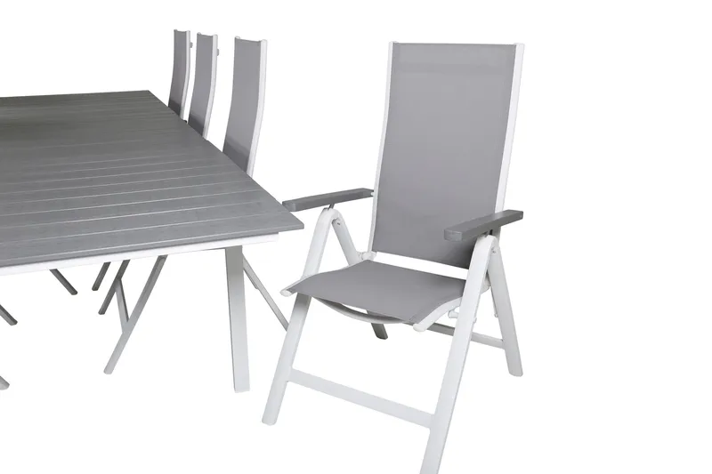 Levels Förlängningsbar Matgrupp Utomhus 229cm + 8 Albany Stolar - Brun/Vit - Utemöbler - Utegrupp - Matgrupp utomhus