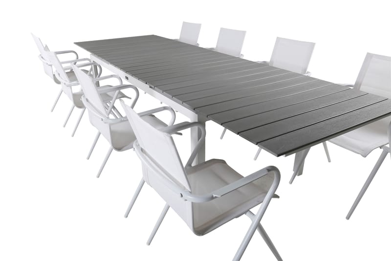 Levels Förlängningsbar Matgrupp Utomhus 229cm + 8 Alina Stolar - Svart/Grå - Utemöbler - Utegrupp - Matgrupp utomhus