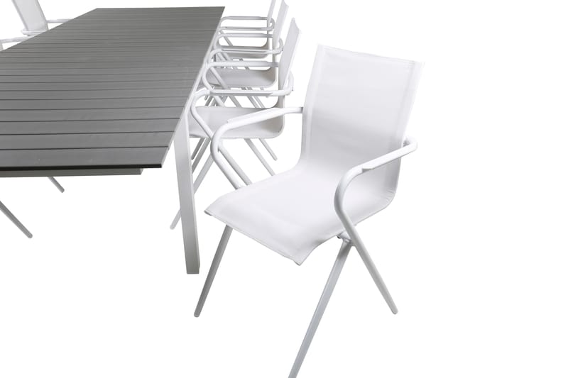 Levels Förlängningsbar Matgrupp Utomhus 229cm + 8 Alina Stolar - Svart/Grå - Utemöbler - Utegrupp - Matgrupp utomhus