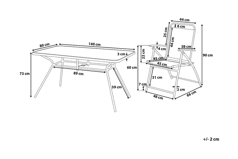 Livo Trädgårdsmöbelset Med Utebord+6 Utestolar - Svart - Utemöbler - Utegrupp - Matgrupp utomhus