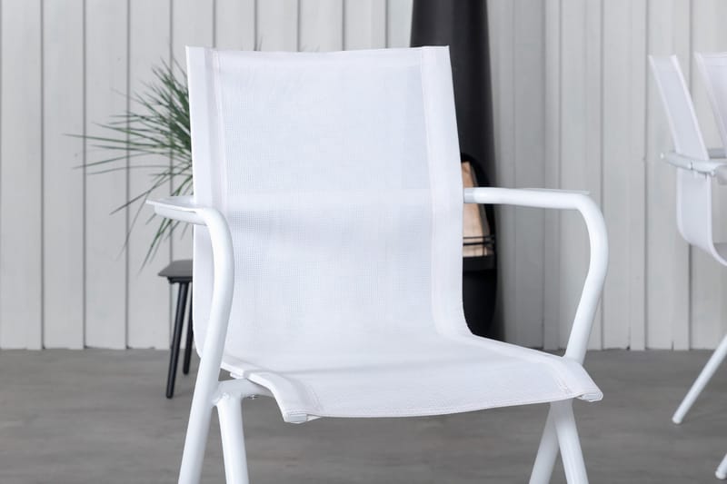 Llama Matgrupp 205cm + 6 Alina Matstolar Svart/Grå - Svart/Grå - Utemöbler - Utegrupp - Matgrupp utomhus