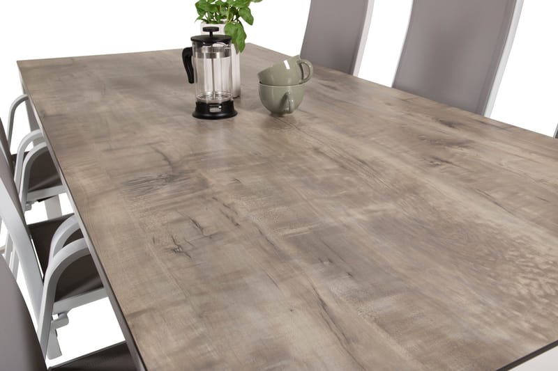 Llama Matgrupp Utomhus 205cm + 6 Copacabana Reclinerstolar - Svart/Grå - Utemöbler - Utegrupp - Matgrupp utomhus