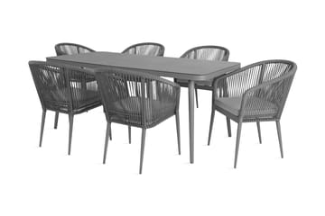 Möbelset ECCO med 6 Utestolar aluminiumram - Utemöbler - Utegrupp - Matgrupp utomhus