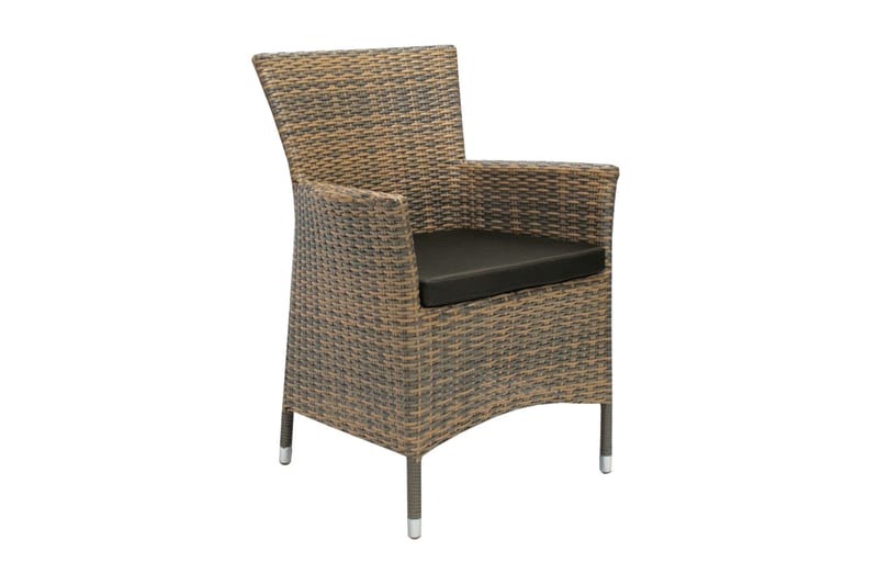 Möbelset WICKER Utebord och 2 Utestolar 73x73xH71cm - Utemöbler - Utegrupp - Matgrupp utomhus