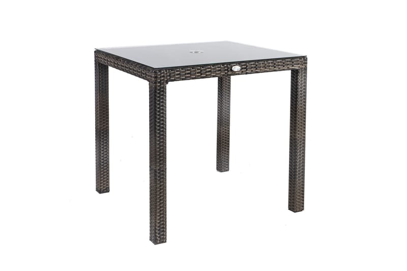 Möbelset WICKER Utebord och 4 Utestolar 73x73xH71 brun - Utemöbler - Utegrupp - Matgrupp utomhus