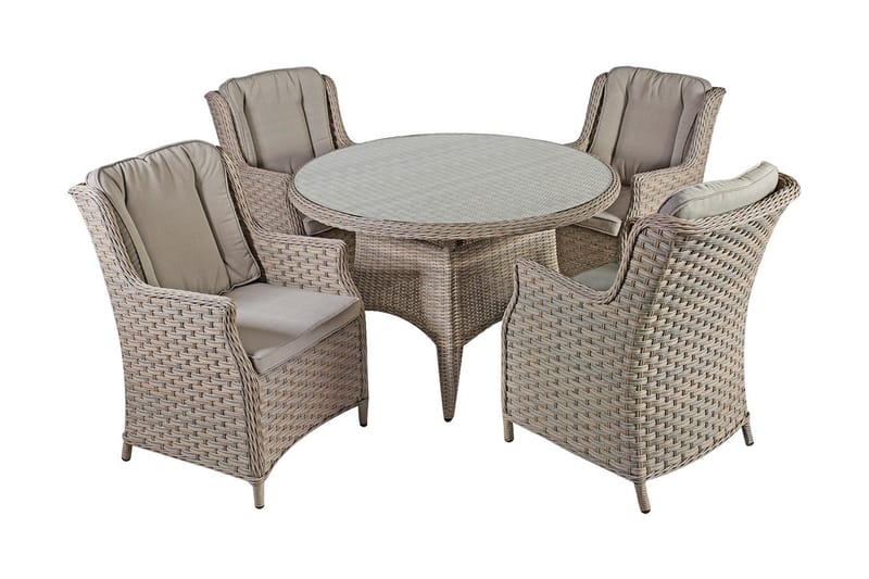 Möbelset PACIFIC med 4-Utestolar D120xH75cm - Utemöbler - Utegrupp - Matgrupp utomhus