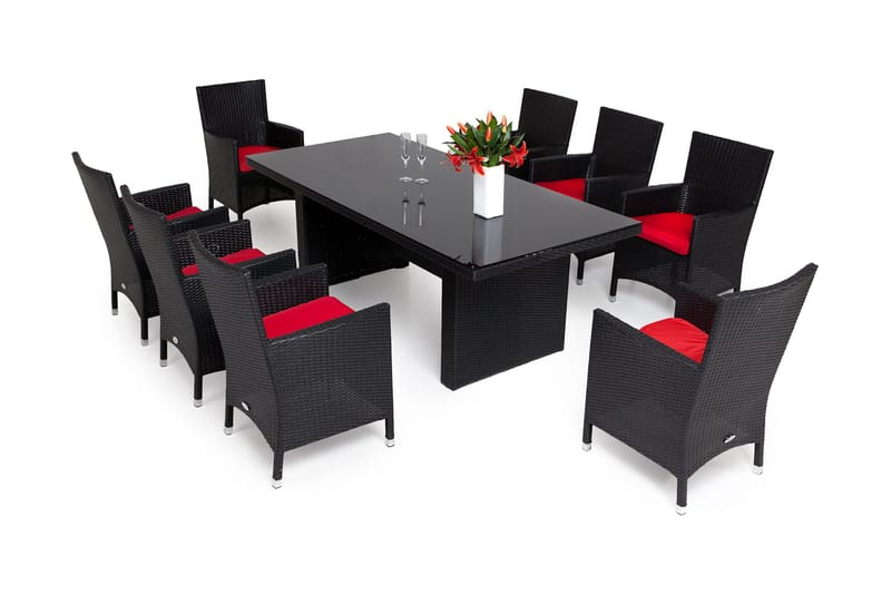 Majestic Matgrupp 210 + 6 Thor Fåtölj, Svart/Svart