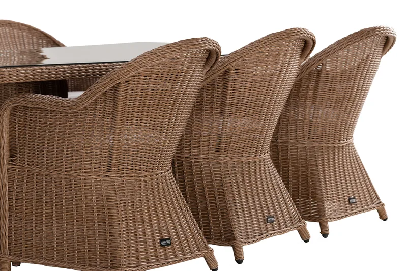 Marcus Matgrupp 200 + 6 Light Fåtöljer m Dyna - Natur - Utemöbler - Utegrupp - Matgrupp utomhus