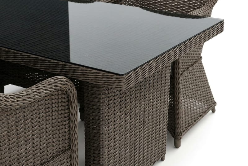 Marcus utomhus matgrupp 160x90 cm med 4 Marcus Light utefåtöljer - Grå - Utemöbler - Utegrupp - Matgrupp utomhus
