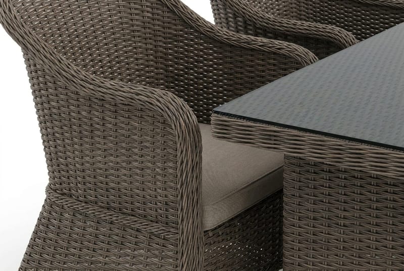 Marcus utomhus matgrupp 160x90 cm med 4 Marcus Light utefåtöljer - Grå - Utemöbler - Utegrupp - Matgrupp utomhus