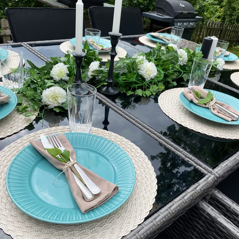 Matgrupp utemöbler | 10 sittplatser | Grå Konstrotting | Skärhamn - Utemöbler - Utegrupp - Matgrupp utomhus