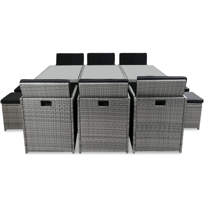 Matgrupp utemöbler | 10 sittplatser | Grå Konstrotting | Skärhamn - Utemöbler - Utegrupp - Matgrupp utomhus