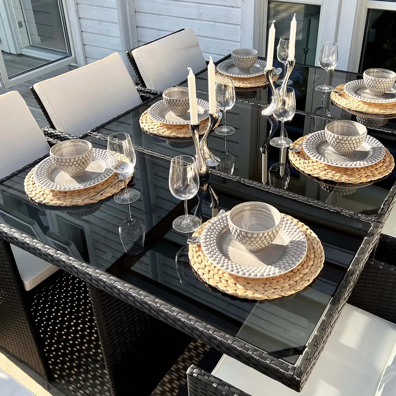 Matgrupp utemöbler | 10 sittplatser | Konstrotting | Lyfco Skärhamn - Utemöbler - Utegrupp - Matgrupp utomhus