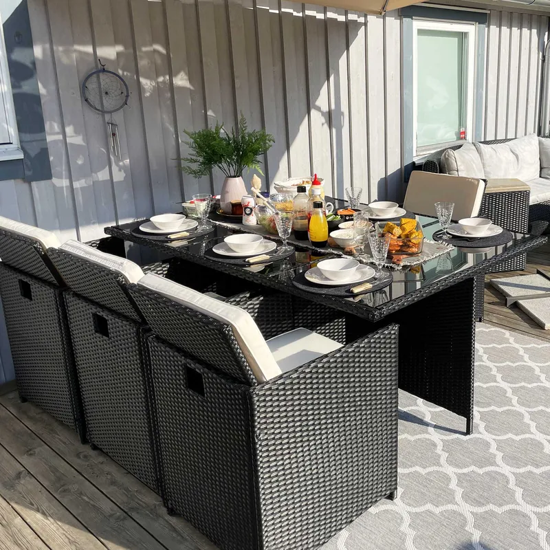 Matgrupp utemöbler | 10 sittplatser | Konstrotting | Lyfco Skärhamn - Utemöbler - Utegrupp - Matgrupp utomhus