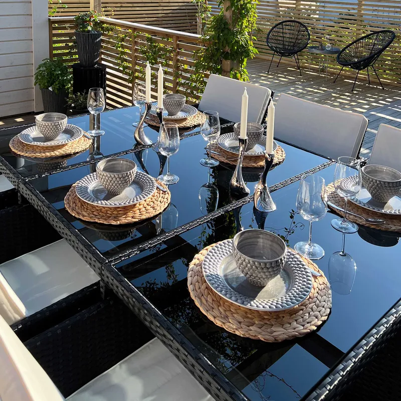 Matgrupp utemöbler | 10 sittplatser | Konstrotting | Lyfco Skärhamn - Utemöbler - Utegrupp - Matgrupp utomhus