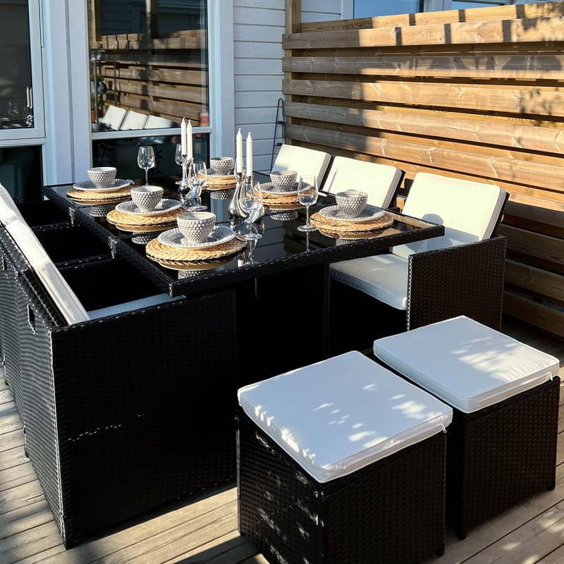 Matgrupp utemöbler | 10 sittplatser | Konstrotting | Lyfco Skärhamn - Utemöbler - Utegrupp - Matgrupp utomhus