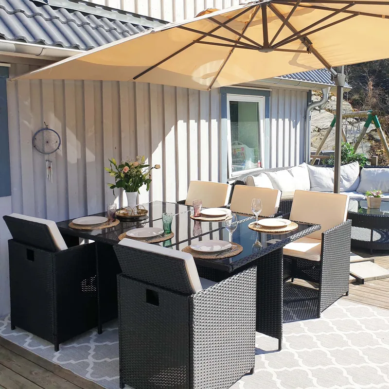 Matgrupp utemöbler | 10 sittplatser | Konstrotting | Lyfco Skärhamn - Utemöbler - Utegrupp - Matgrupp utomhus