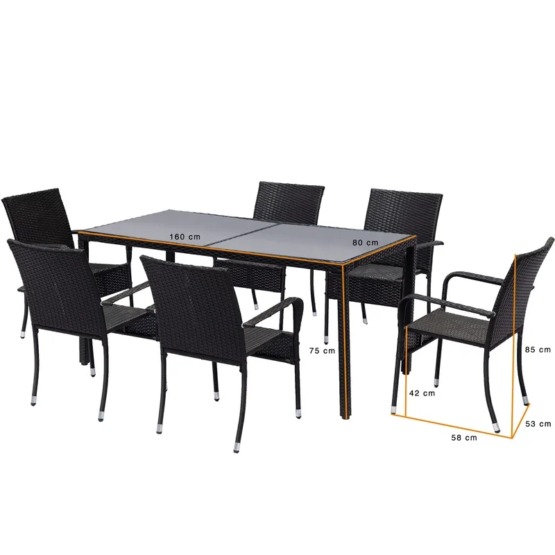 Matgrupp utemöbler | 6 stolar | Lyfco Boarp - Utemöbler - Utegrupp - Matgrupp utomhus