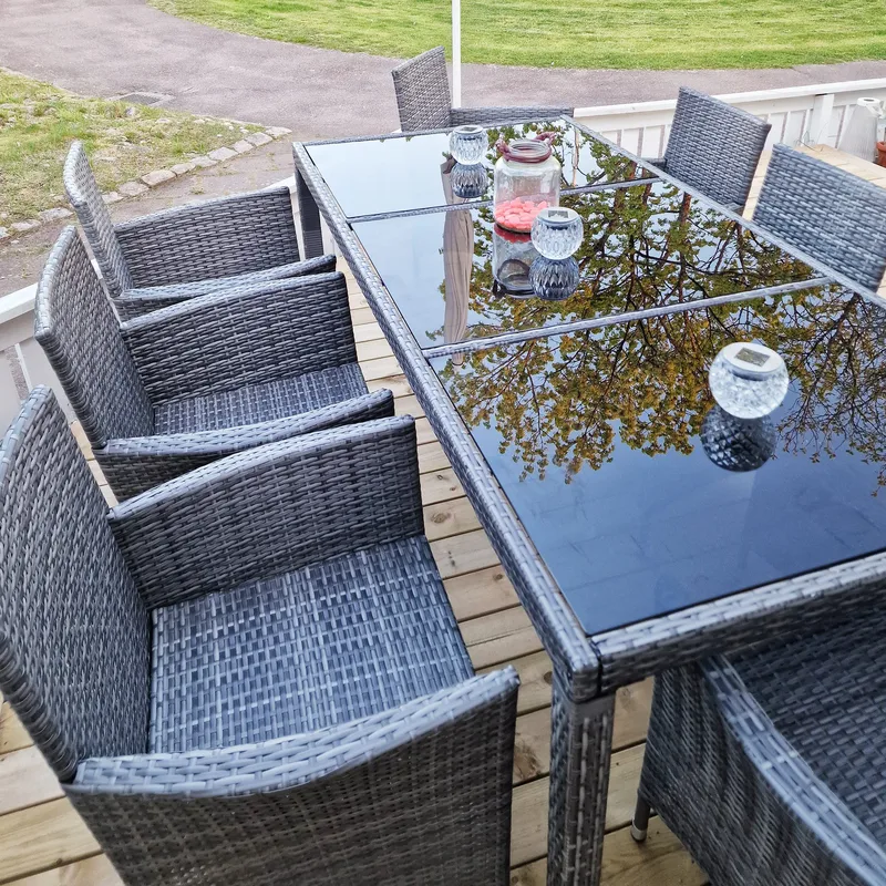 Matgrupp utemöbler med 8 stolar | Dynor ingår | Grå | Lyfco Lysekil - Utemöbler - Utegrupp - Matgrupp utomhus