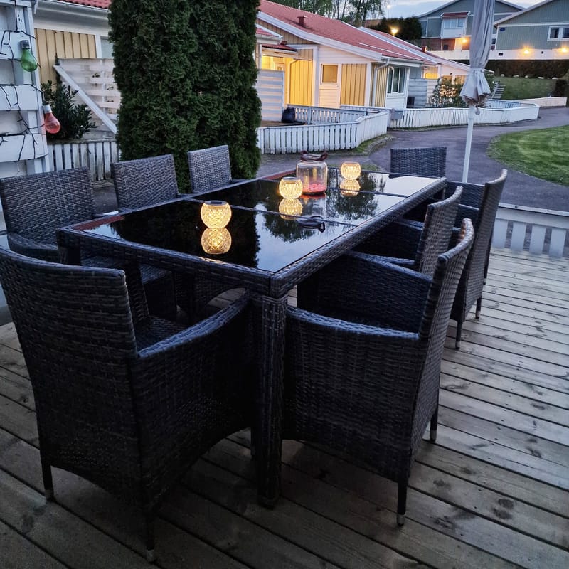 Matgrupp utemöbler med 8 stolar | Dynor ingår | Grå | Lyfco Lysekil - Utemöbler - Utegrupp - Matgrupp utomhus