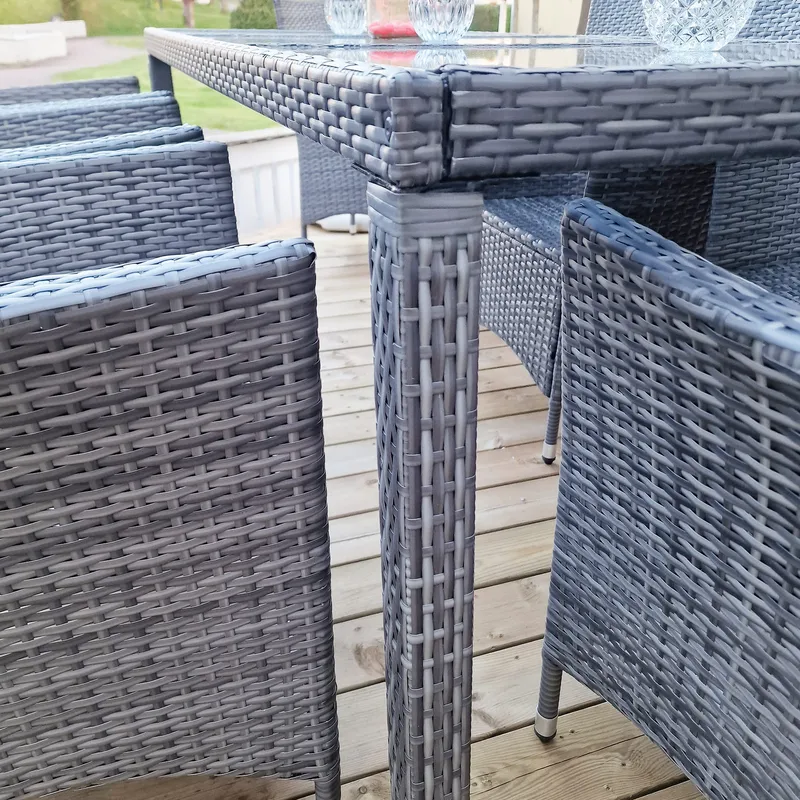 Matgrupp utemöbler med 8 stolar | Dynor ingår | Grå | Lyfco Lysekil - Utemöbler - Utegrupp - Matgrupp utomhus