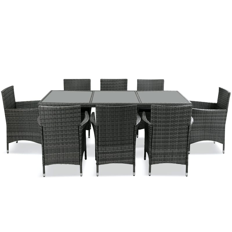 Matgrupp utemöbler med 8 stolar | Dynor ingår | Grå | Lyfco Lysekil - Utemöbler - Utegrupp - Matgrupp utomhus