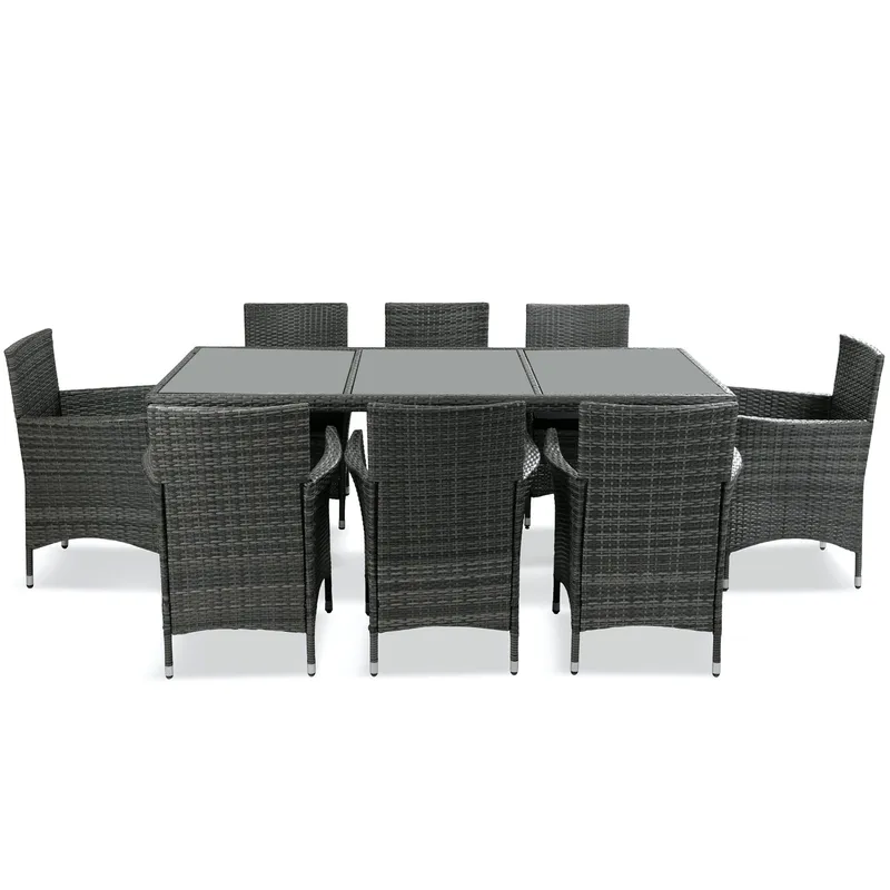 Matgrupp utemöbler med 8 stolar | Dynor ingår | Grå | Lyfco Lysekil - Utemöbler - Utegrupp - Matgrupp utomhus