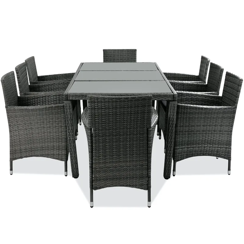 Matgrupp utemöbler med 8 stolar | Dynor ingår | Grå | Lyfco Lysekil - Utemöbler - Utegrupp - Matgrupp utomhus