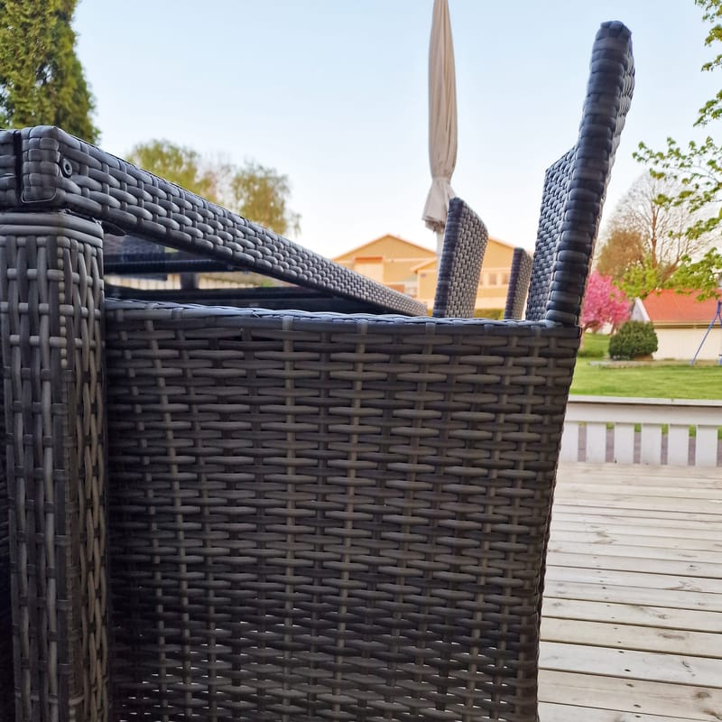 Matgrupp utemöbler med 8 stolar | Dynor ingår | Grå | Lyfco Lysekil - Utemöbler - Utegrupp - Matgrupp utomhus