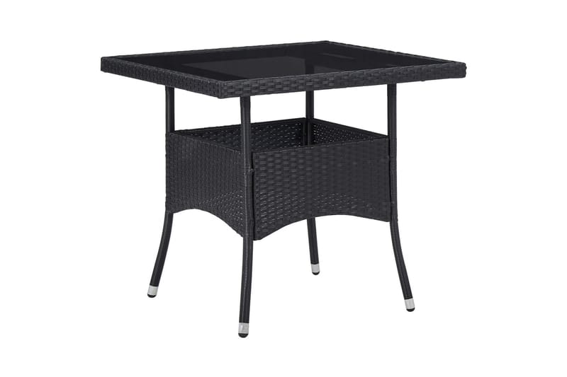 Matgrupp Utomhus för tr�ädgården 3 delar konstrotting och glas svart - Svart - Utemöbler - Utegrupp - Matgrupp utomhus