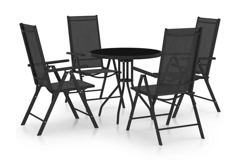 Matgrupp Utomhus för trädgården 5 delar aluminium & textilen svart - Svart - Utemöbler - Utegrupp - Matgrupp utomhus