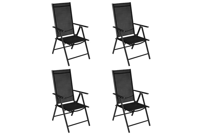 Matgrupp Utomhus för trädgården 5 delar aluminium & textilen svart - Svart - Utemöbler - Utegrupp - Matgrupp utomhus