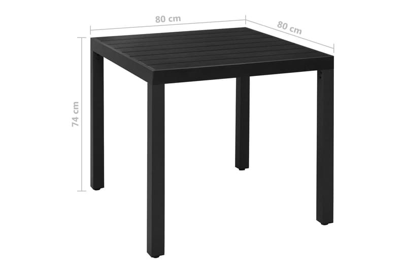 Matgrupp Utomhus för trädgården 5 delar aluminium svart - Svart - Utemöbler - Utegrupp - Matgrupp utomhus