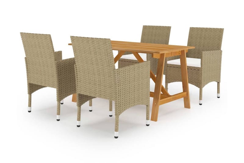 Matgrupp Utomhus för trädgården 5 delar beige - Beige - Utemöbler - Utegrupp - Matgrupp utomhus