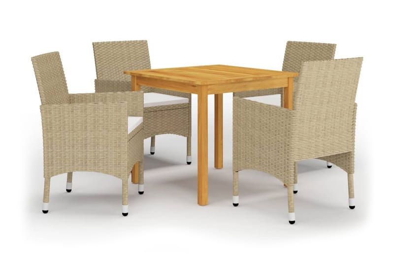 Matgrupp Utomhus för trädgården 5 delar beige - Beige - Utemöbler - Utegrupp - Matgrupp utomhus