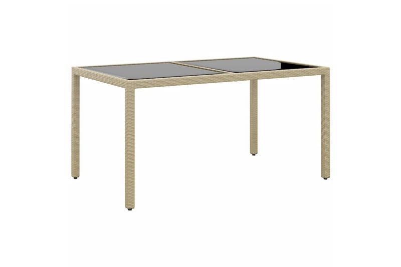 Matgrupp Utomhus för trädgården 5 delar konstrotting och glas beige - Beige - Utemöbler - Utegrupp - Matgrupp utomhus