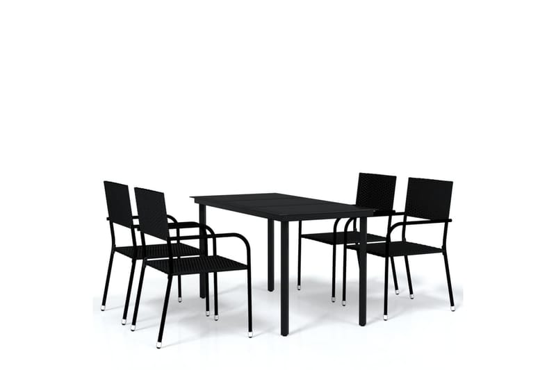 Matgrupp Utomhus för trädgården 5 delar svart - Svart - Utemöbler - Utegrupp - Matgrupp utomhus