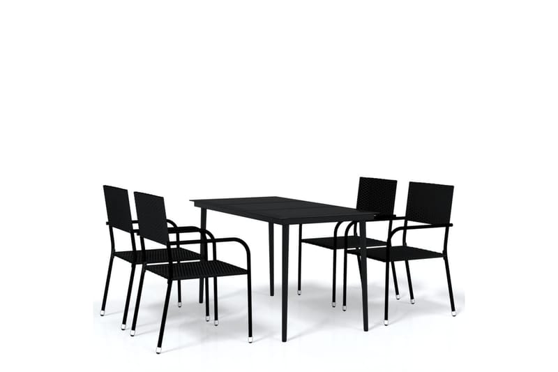Matgrupp Utomhus för trädgården 5 delar svart - Svart - Utemöbler - Utegrupp - Matgrupp utomhus
