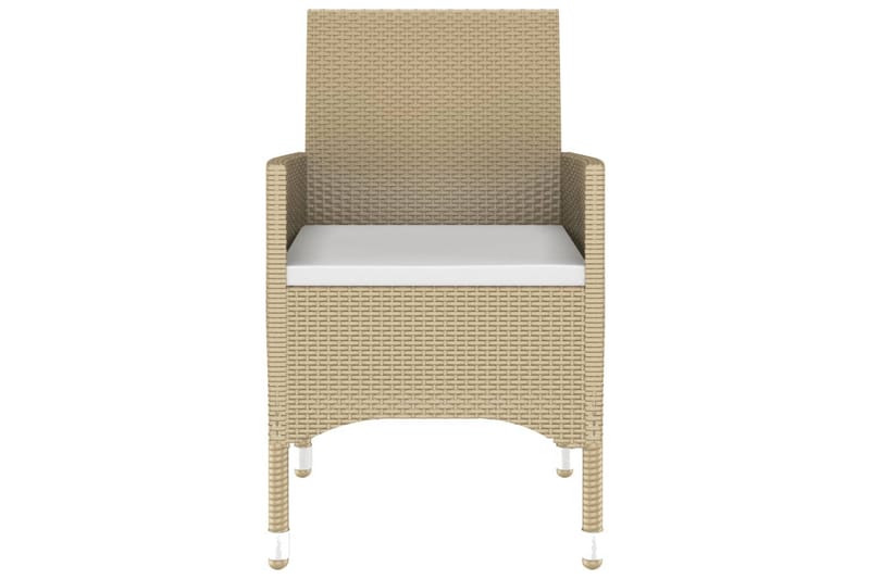Matgrupp Utomhus för trädgården 7 delar konstrotting härdat glas bei - Beige - Utemöbler - Utegrupp - Matgrupp utomhus