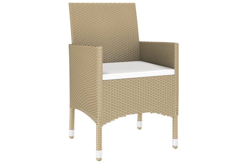 Matgrupp Utomhus för trädgården 7 delar konstrotting härdat glas bei - Beige - Utemöbler - Utegrupp - Matgrupp utomhus