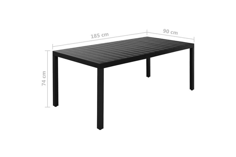 Matgrupp Utomhus för trädgården 9 delar aluminium svart - Svart - Utemöbler - Utegrupp - Matgrupp utomhus