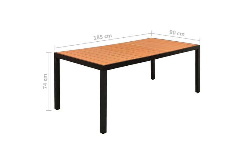 Matgrupp Utomhus för trädgården 9 delar aluminium svart - Svart - Utemöbler - Utegrupp - Matgrupp utomhus