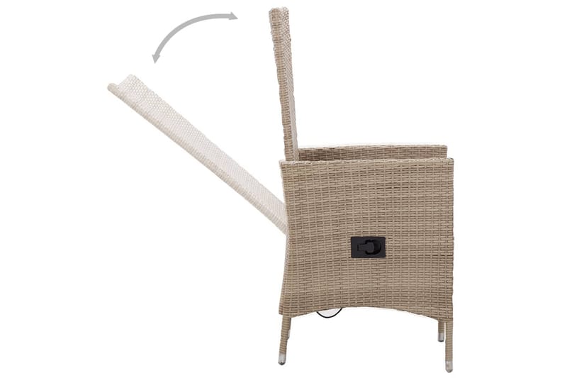 Matgrupp Utomhus för trädgården med dynor 3 delar beige - Beige - Utemöbler - Utegrupp - Matgrupp utomhus