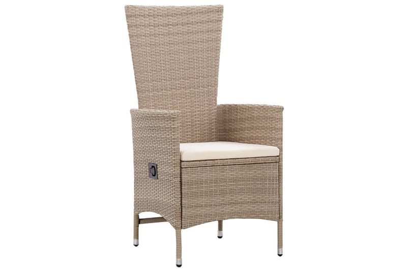 Matgrupp Utomhus för trädgården med dynor 7 delar beige - Beige - Utemöbler - Utegrupp - Matgrupp utomhus