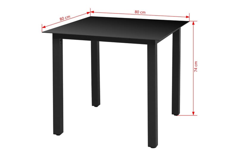 Matgrupp Utomhus för trädgården med dynor 9 delar aluminium svart - Flerfärgad - Utemöbler - Utegrupp - Matgrupp utomhus