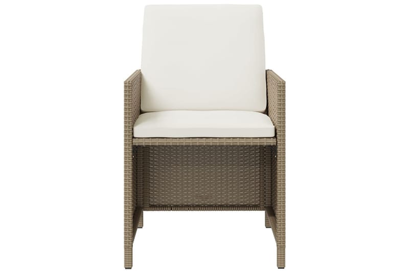 Matgrupp Utomhus för trädgården med dynor 9 delar konstrotting beige - Beige - Utemöbler - Utegrupp - Matgrupp utomhus