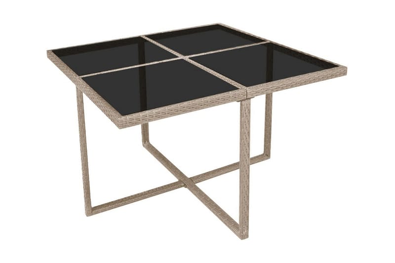 Matgrupp Utomhus för trädgården med dynor 9 delar konstrotting beige - Beige - Utemöbler - Utegrupp - Matgrupp utomhus