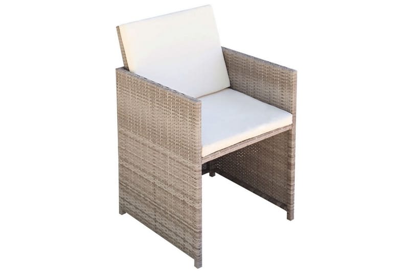 Matgrupp Utomhus för trädgården med dynor 9 delar konstrotting beige - Beige - Utemöbler - Utegrupp - Matgrupp utomhus